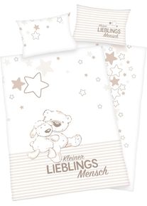 Baby Best Babybettwäsche »Kleiner Lieblingsmensch« mit Bärchen Motiv und liebevollem Schriftzug in beige, Größe B/L: 60 cm x 40 cm