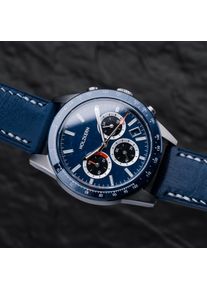 Holzkern; Orologio di legno Neverrest (Marmo/Blu), Uomo, Legno naturale
