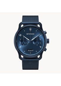 deTomaso Men's Watch - Dark Blue - Chronograph, case made of surgical steel, sapphire-hardened mineral glass, Mesh Strap, 42mm diameter, Japanese quartz