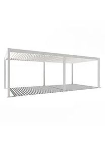 Pergola Delux ca. 720x360 cm Weiß Netzbetrieb