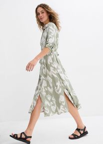 Robe-chemise en viscose fluide - vert - taille 44 - Viscose - bonprix