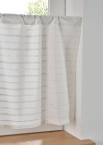 Brise-bise à broderie anglaise - blanc - taille 30x120 cm - 100% coton - bonprix