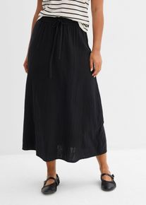 Jupe longue en gaze de coton - noir - taille 42 avec coton - bonprix