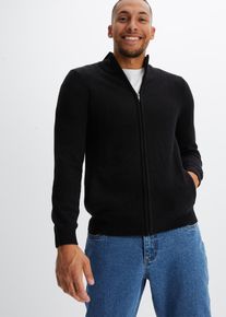 Gilet zipp&eacute; en fine maille - noir - taille 48/50 (M) - bonprix
