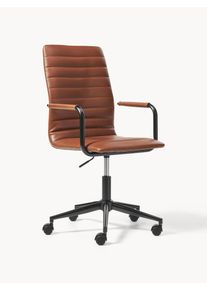 AC Design Leatherette Desk Chair Winslow, Height-adjustable Brown faux leather B 45 x D 58 cm