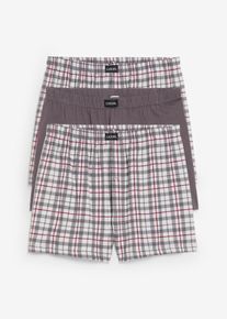 Ledig boxershorts (3-pack) rutete, grå, størrelse 7 (XL), bonprix