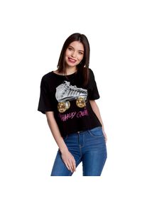 Harley Quinn Birds of Prey - Harley Roller Skates Crop Top da donna in nero - L - Nero