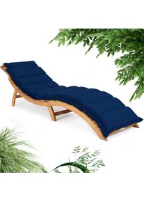Casaria Ligbed Acaciahout FSC -gecertificeerd incl kussen Blauw