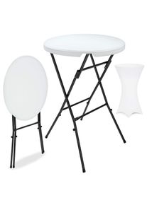 Casaria Stehtisch Weiß Ø72cm + Stehtischhusse Weiß Ø70cm