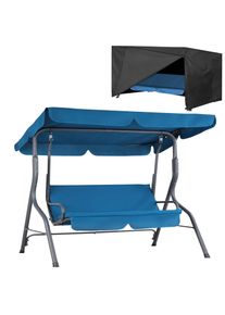 Casaria Hollywoodschaukel Atlantik Blau + Abdeckplane