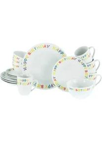 Creatable Kombiservice , Multicolor , Keramik , 16-teilig , Texte , 300 ml,600 ml , lebensmittelecht, stapelbar , Geschirr, Geschirrsets, Kombiservice
