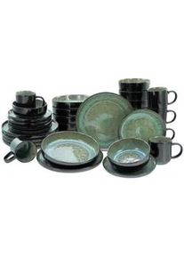 Creatable Kombiservice , Grün , Keramik , 30-teilig , 350 ml , lebensmittelecht , Geschirr, Geschirrsets, Kombiservice