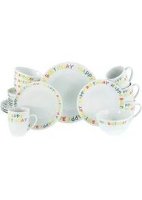 Creatable Kombiservice , Multicolor , Keramik , 20-teilig , Texte , 300 ml,600 ml , lebensmittelecht, stapelbar , Geschirr, Geschirrsets, Kombiservice