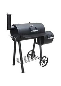 Landmann Holzkohlegrill , Schwarz , Metall , 63x127x122 cm , Thermometer, mit Rollen, Ablagefläche , Grills, Holzkohlegriller