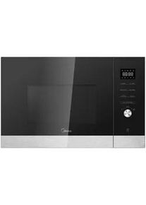 Midea Einbaumikrowelle , Schwarz, Edelstahlfarben , Metall, Glas , 59.4x38.4x40.3 cm , Digitaldisplay, Garraumbeleuchtung, LED-Display, Signalton , Küchen, Küchenelektrogeräte, Mikrowellen