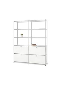 Tchibo - Vysok&aacute; kovov&aacute; skrinka &raquo;Cn3&laquo; so 4 v&yacute;klopn&yacute;mi priečinkami - farba: biela