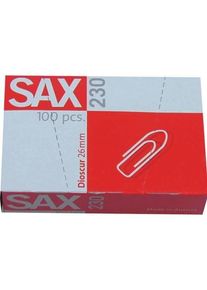 Sax, B&uuml;roklammer, B&uuml;roklammer spitze Form 26mm Metall verzinkt 100 St./Pack. (1 x)