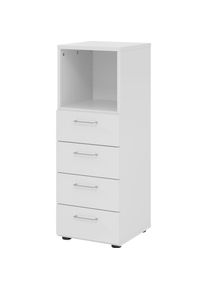 0, Aktenschrank, Regal 3OH, 4 Schübe, BS Grau/Grau