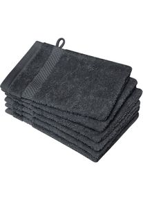 Dyckhoff , Waschhandschuh »Planet«, (Set, 6 tlg.), 450 g/m², aus reiner Baumwolle, trocknergeeignet , anthrazit