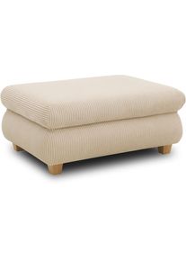 Home Affaire, Hocker &raquo;Nika&laquo; passend zur Serie, auch in Cord, creme, 100% Polyester, B/H/T: 93 cm x 40 cm x 69 cm, creme