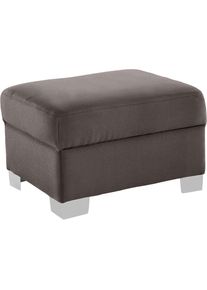 DOMO collection, Hocker &raquo;Bero&laquo;, stone, Struktur fein (100% Polyester);Feinstruktur (100% Polyester);Luxus-Microfaser (100% Polyester), B/H/T: 67 cm x 