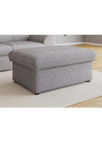 DOMO collection , Hocker »Topper«, mit Wellenunterfederung, auf Kunststoffgleitern , weiß-grau