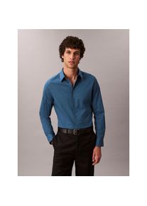 Calvin Klein , Langarmhemd »LONG SLEEVE SOLID STRETCH SLIM SHIRT«, in Unifarbe , Alfalfa Blue , N-Gr , XXL -N-Gr , XXL , Langarmhemd von Calvin Klein