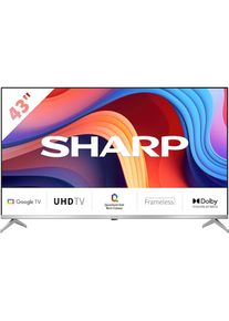 Sharp , QLED-Fernseher »4T-C43GPx«, 4K Ultra HD, Google TV-Smart-TV, Quantum Dot, QLED, Dolby Atmos, Dolby Vision, HDMI 2.1 mit eARC , silber ,...