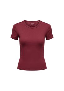 Only , Kurzarmshirt »ONLEASY S/S O-NECK TOP BOX JRS« , Cabernet , XS (34) , XS (34) , Basic Shirt von Only