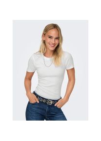 Only , Kurzarmshirt »ONLEASY S/S O-NECK TOP BOX JRS« , Bright White , XL (42) , XL (42) , Basic Shirt von Only