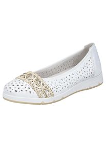 Rieker , Ballerina , weiß-hellbeige , 37 , 37 , Ballerina mit luftiger Perforation