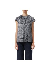 comma, Damen, Satinbluse mit All-Over Print, GREY/BLACK, 42, GREY/BLACK, Bluse von COMMA