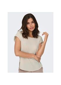 Only , Kurzarmbluse »ONLVIC S/S SOLID TOP NOOS PTM« , Moonbeam , 42 , 42 , Blusenshirt von Only