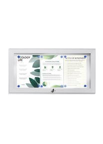 Vitrine d'affichage, intérieur et extérieur, étanche, argentée 3x A4, aluminium|PC|PP