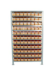Steckregal mit Regalkästen, HxBxT 1790 x 1000 x 500 mm, Anbauregal, mit 88 Kästen