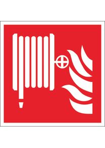 WOLK, Brandbek&auml;mpfer, Brandschutzschild L&ouml;schschlauch Aluminium B x H 150 mm ISO