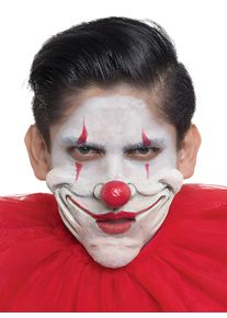 Grijnende clown halfmasker om op te plakken