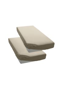 my home Spannbettlaken »PHYSALIS« Baumwolle in beige, Größe 70x140 18