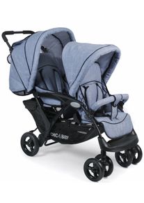 CHIC 4 BABY chic4baby Geschwisterwagen »Duo, hellblau« mit feststellbaren Doppelschwenk-Vorderrädern in blau