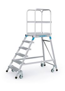 Zarges ZW41974 Podesttreppe Standplattform 6 Stufen fahrbar einseitig begehbar
