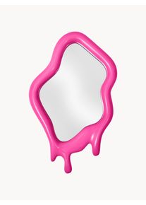 POLSPOTTEN Handmade Wall Mirror Melting in An Organic Shape Pink Plastic B 36 x H 46 cm