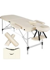 TecTake Lettino da massaggio a 2 zone con rullo - beige - 404601