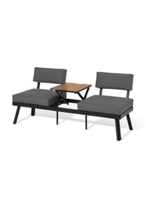 Tchibo - 2 w 1: sofa i leżanka z podnoszonym stolikiem - kolor: czarny/szary