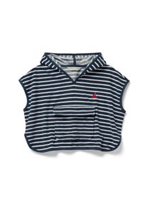 Tchibo - Ponczo z tkaniny frott&eacute; - kobieta|mężczyzna - rozmiar 122/128 - kolor: biały/niebieski