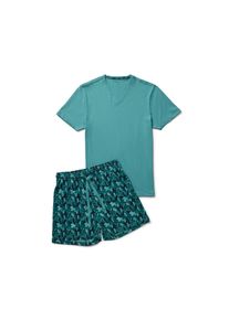 Tchibo - Piżama - dla panów -rozmiar XL 56/58 - kolor: niebieski/zielony/z nadrukiem