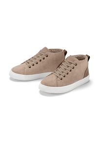 Tchibo - Buty typu sneakers ze skóry welurowej z wyściółką - dla pań - rozmiar 41 - kolor: biały/beżowy