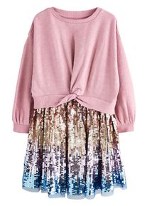 next Jurk blauw / goud / lila / lichtroze 110