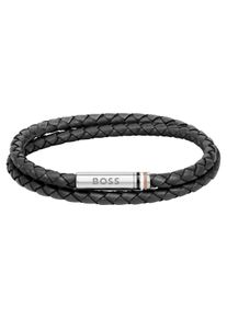 BOSS Armband »Schmuck Edelstahl Lederarmband Wickelarmband ARES«