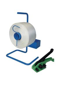 BANHOLZER & WENZ Banholzer & Wenz, Verpackungsmaterial, Umreifungsset Band-L.1100m Band-B.13mm m.tragbarem Abroller