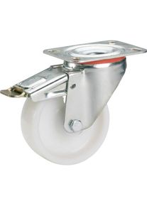 D&Ouml;RNER+HELMER D&ouml;rner + Helmer, M&ouml;belrollen, 728541 Kunststoff-Lenkrolle 80x30 mm Gl PP-natur Platte 100x85